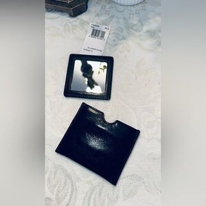 Vintage NWT Coach Compact Mirror and Black Patent Leather Mirror Case